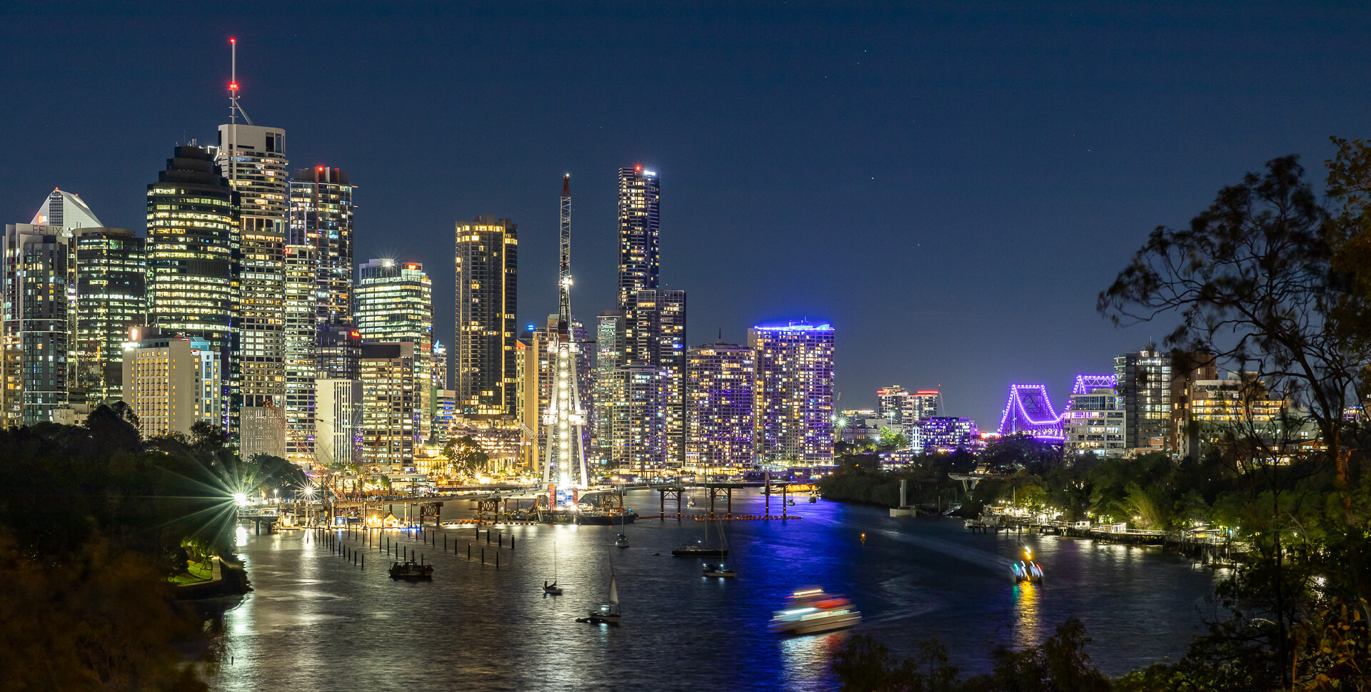 Merit For Digital Brisbane Lights From Kangaroo Point By Hazel Sempf