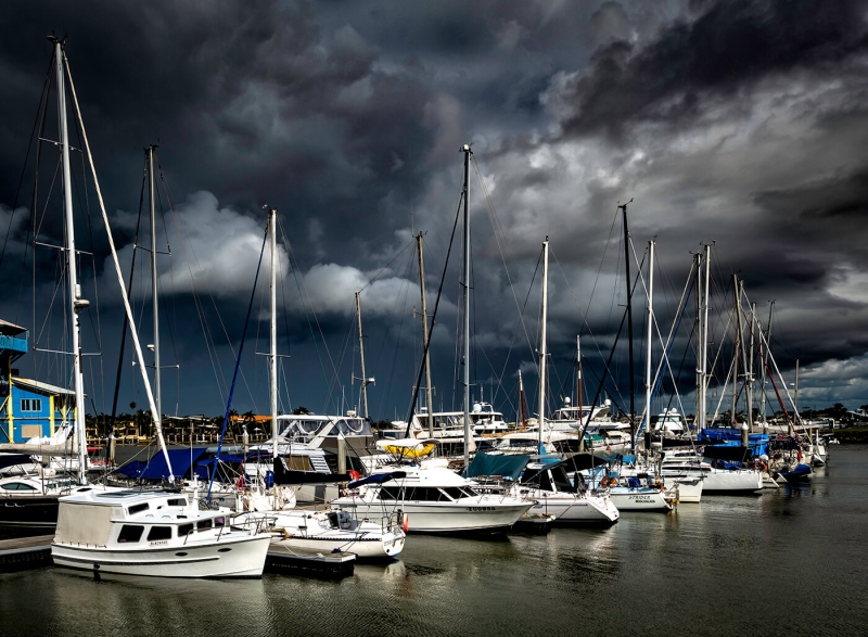 Merit For Storm Over Moolloolaba Harbour By Sandra Anderson