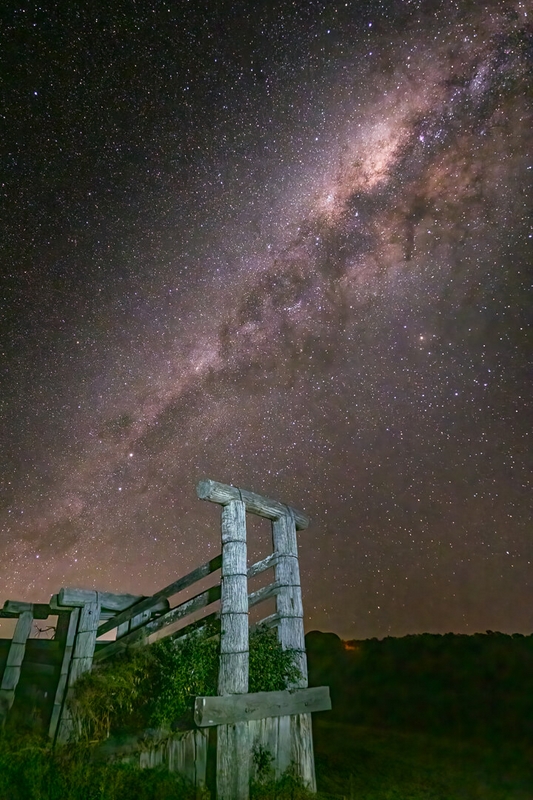 Merit For Print Old Cattle Ramp At Night By Hector Beveridge