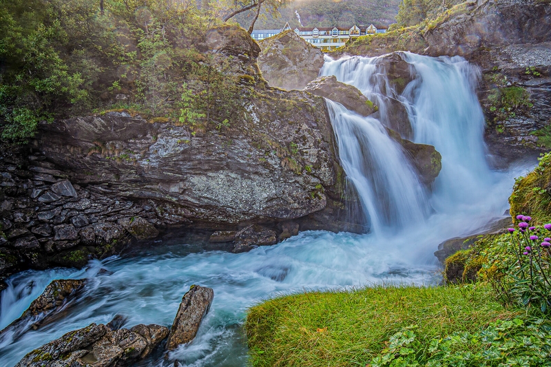 Merit For Print A Waterfall In Geiranger, Norway By Lekha Suraweera