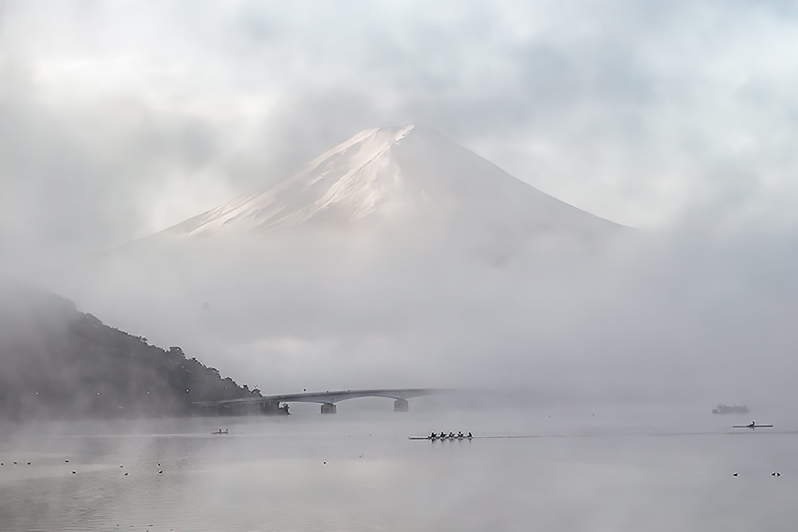 Merit For Print Mount Fuji In Morning Fog By Lekha Suraweera