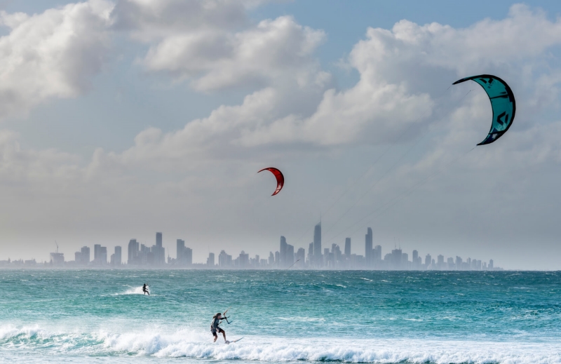 Merit For 081 Gold Coast Kite Surfers By Jefferey Mott